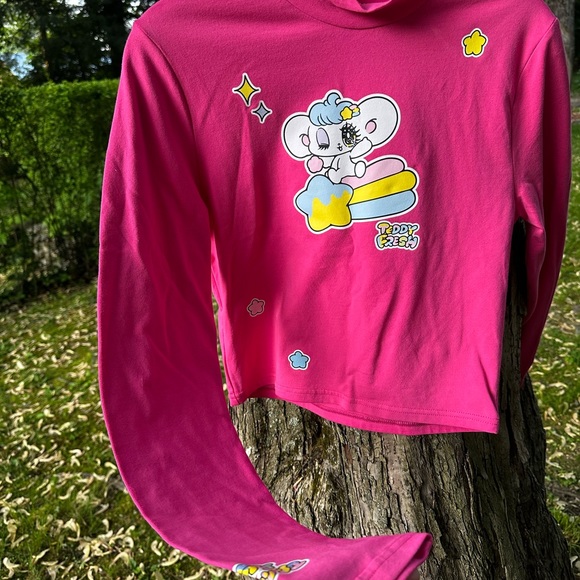 Teddy Fresh Pink Crop Mock Neck Top - Picture 4 of 7